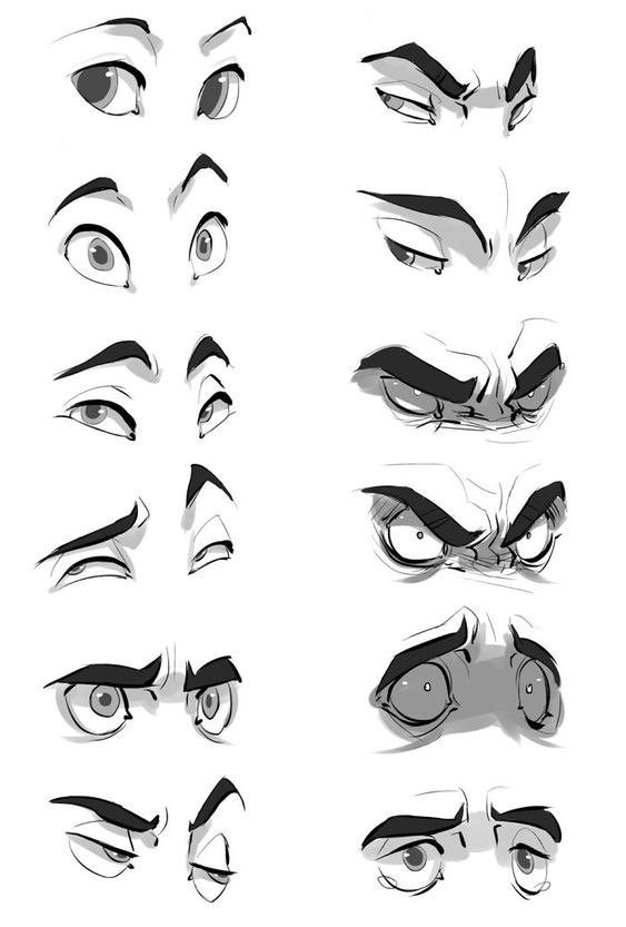 Different eyebrows expression.